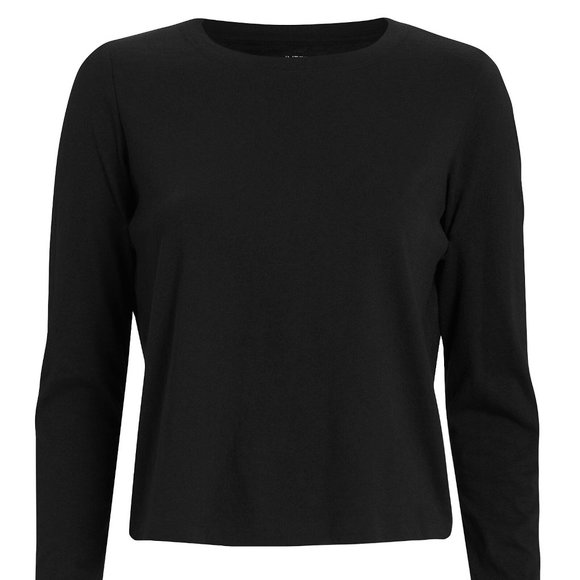 INTERMIX Classic Long Sleeve T-Shirt Black P (XS) - Picture 5 of 10